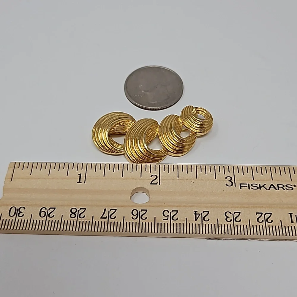 Avon Gold Tone Swirl Brooch Pin Textured